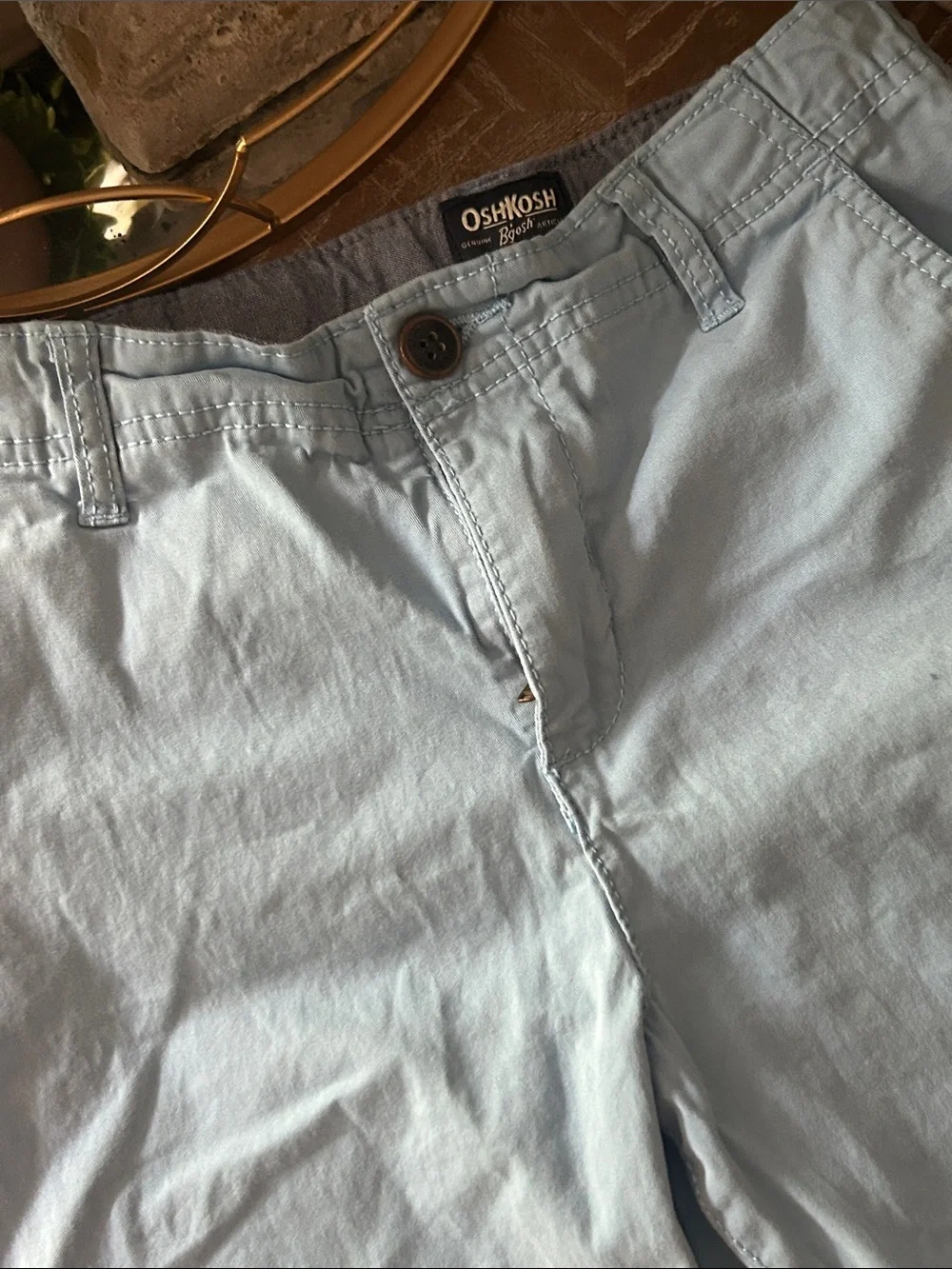 OshKosh B'gosh Light Blue Boys Cotton Chino Flat-Front Shorts Size 8